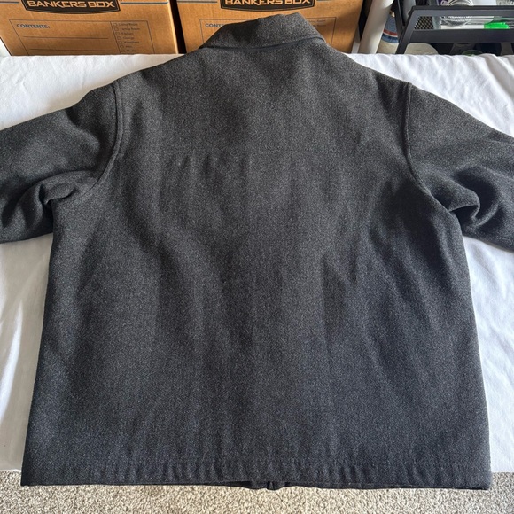 Vintage Abercrombie & Fitch Wool Bomber Jacket Full Zip Quilted Mens XL Gray 90s - Picture 8 of 14